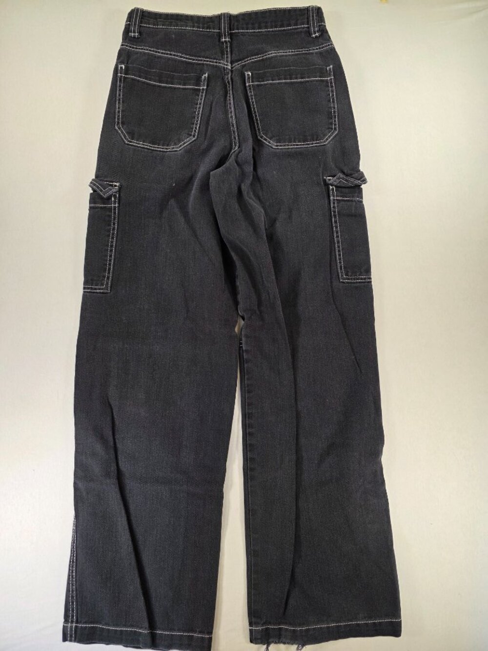 Divided H&M Jeans 90s Y2K Era Cargo Pockets Black Women's Size 0 - Picture 14 of 16